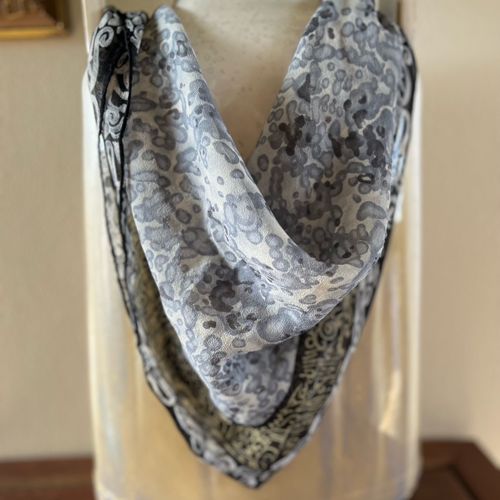 Elaine Gold design, square bandana 100% silk scarf